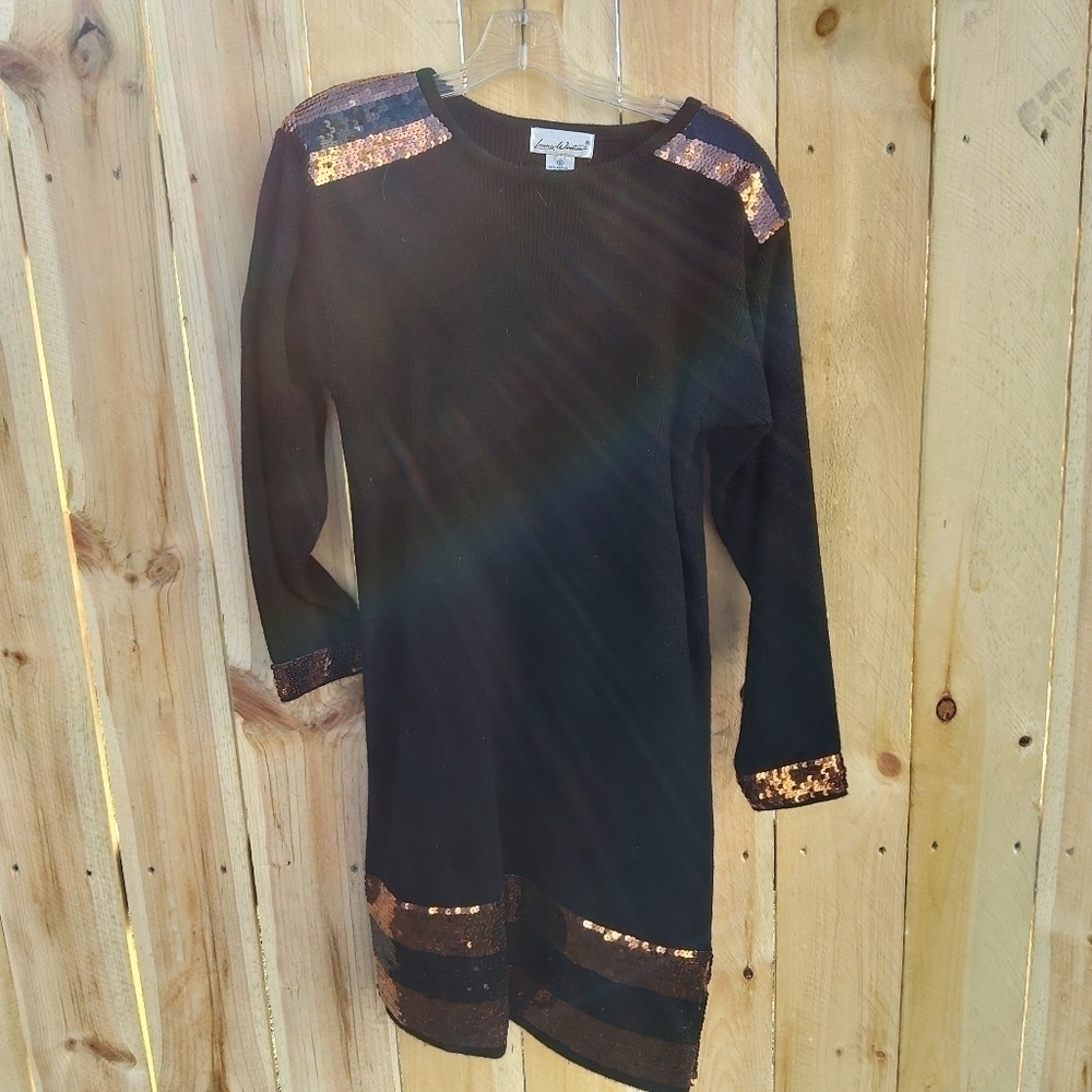 LAURA WINSTON SEQUINED SWEATER DRESS VINTAGE SMALL